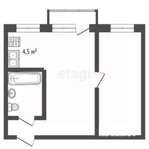 2-к квартира, вторичка, 38м2, 4/5 этаж