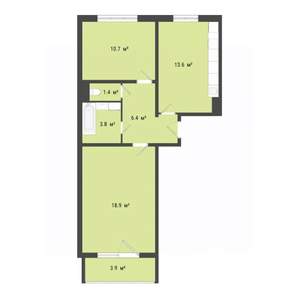 2-к квартира, вторичка, 55м2, 5/10 этаж