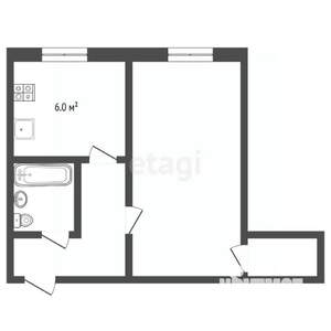 1-к квартира, вторичка, 35м2, 1/3 этаж