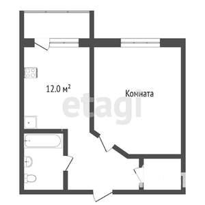 1-к квартира, вторичка, 42м2, 2/14 этаж