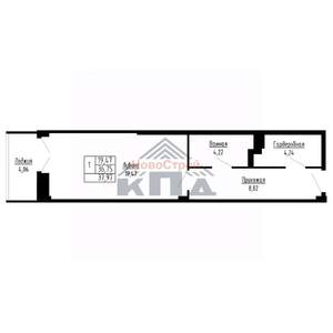 1-к квартира, строящийся дом, 38м2, 9/16 этаж