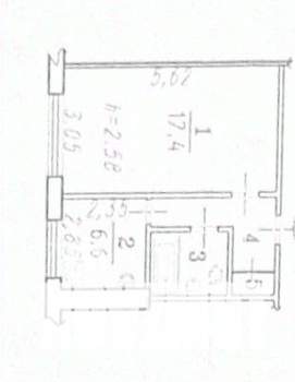 1-к квартира, вторичка, 33м2, 8/9 этаж