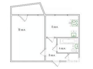 1-к квартира, вторичка, 38м2, 5/10 этаж