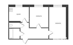 2-к квартира, вторичка, 44м2, 1/5 этаж
