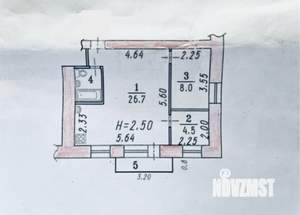 3-к квартира, вторичка, 42м2, 5/5 этаж