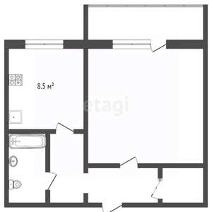 1-к квартира, вторичка, 40м2, 2/10 этаж