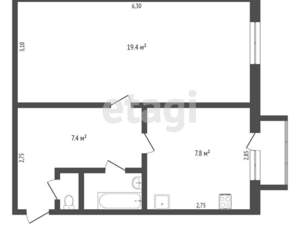 1-к квартира, вторичка, 36м2, 2/3 этаж