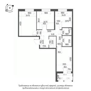 3-к квартира, вторичка, 82м2, 2/9 этаж