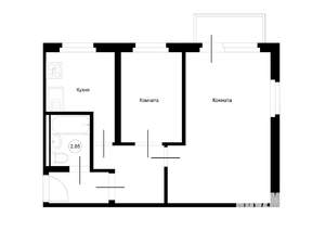 2-к квартира, вторичка, 43м2, 2/5 этаж