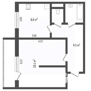 1-к квартира, вторичка, 38м2, 12/12 этаж