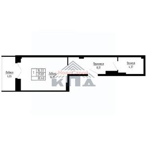 1-к квартира, вторичка, 30м2, 8/16 этаж