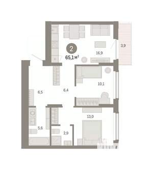 2-к квартира, вторичка, 65м2, 5/8 этаж