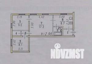 3-к квартира, вторичка, 52м2, 1/2 этаж