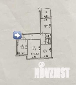 3-к квартира, вторичка, 63м2, 9/10 этаж