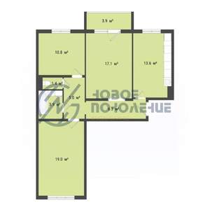 3-к квартира, вторичка, 77м2, 4/8 этаж