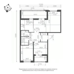 3-к квартира, вторичка, 85м2, 9/12 этаж