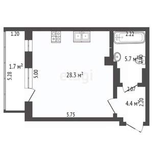 Студия квартира, вторичка, 38м2, 4/9 этаж
