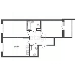 2-к квартира, вторичка, 59м2, 6/9 этаж