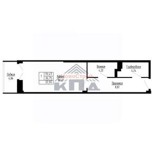1-к квартира, вторичка, 38м2, 11/16 этаж