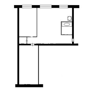 1-к квартира, вторичка, 57м2, 2/2 этаж