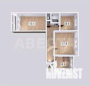 3-к квартира, вторичка, 63м2, 1/9 этаж