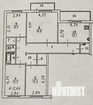 4-к квартира, вторичка, 92м2, 3/10 этаж