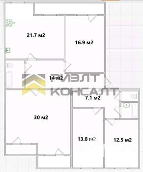 4-к квартира, вторичка, 124м2, 3/5 этаж