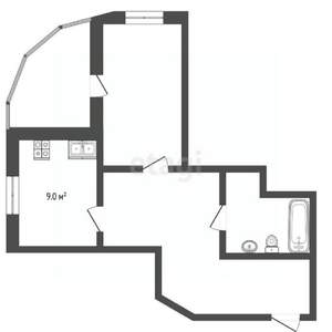 1-к квартира, вторичка, 41м2, 8/16 этаж