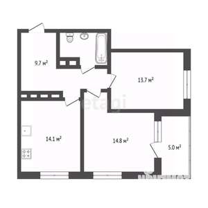 2-к квартира, вторичка, 56м2, 11/18 этаж