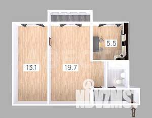 2-к квартира, вторичка, 46м2, 2/5 этаж