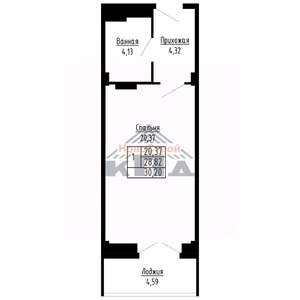 1-к квартира, вторичка, 30м2, 5/16 этаж