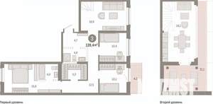 3-к квартира, вторичка, 128м2, 7/17 этаж