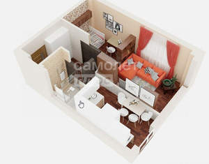 1-к квартира, вторичка, 42м2, 1/3 этаж