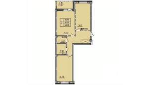 2-к квартира, строящийся дом, 66м2, 6/10 этаж