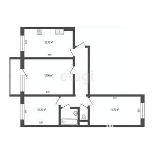 3-к квартира, вторичка, 72м2, 10/10 этаж