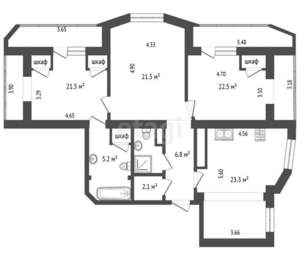 3-к квартира, вторичка, 120м2, 8/13 этаж
