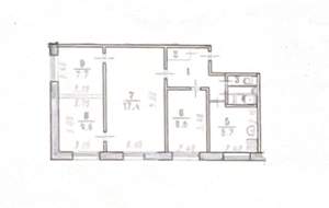 4-к квартира, вторичка, 59м2, 1/5 этаж