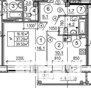 1-к квартира, строящийся дом, 40м2, 8/8 этаж