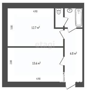 2-к квартира, вторичка, 37м2, 2/9 этаж
