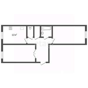 2-к квартира, вторичка, 47м2, 1/2 этаж