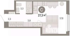 Студия квартира, вторичка, 27м2, 11/16 этаж