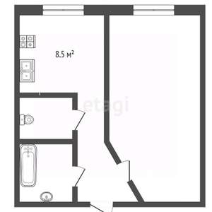 1-к квартира, вторичка, 38м2, 1/17 этаж