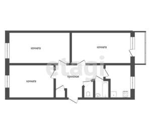 3-к квартира, вторичка, 63м2, 5/5 этаж