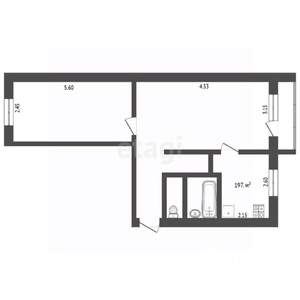 2-к квартира, вторичка, 45м2, 4/5 этаж