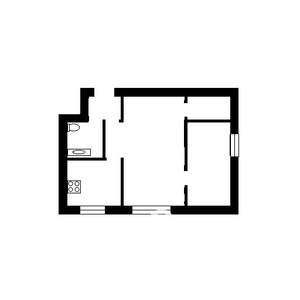 2-к квартира, вторичка, 45м2, 1/5 этаж
