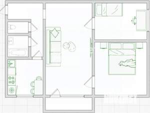 3-к квартира, вторичка, 49м2, 4/5 этаж
