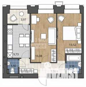 2-к квартира, вторичка, 45м2, 9/15 этаж