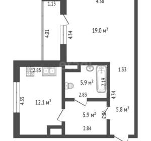1-к квартира, вторичка, 49м2, 5/10 этаж
