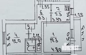 2-к квартира, вторичка, 51м2, 2/5 этаж