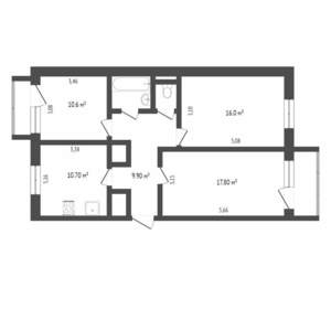 3-к квартира, вторичка, 70м2, 4/5 этаж